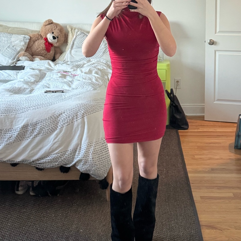 White Fox Red Bodycon Mini Dress | Going Out / Party Dress | Size S